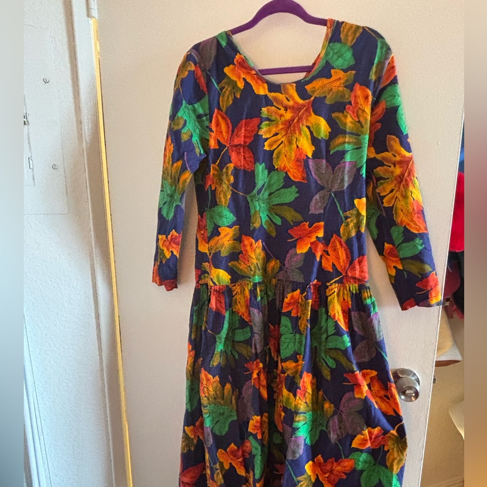 Vintage Autumn Multicolor Dress